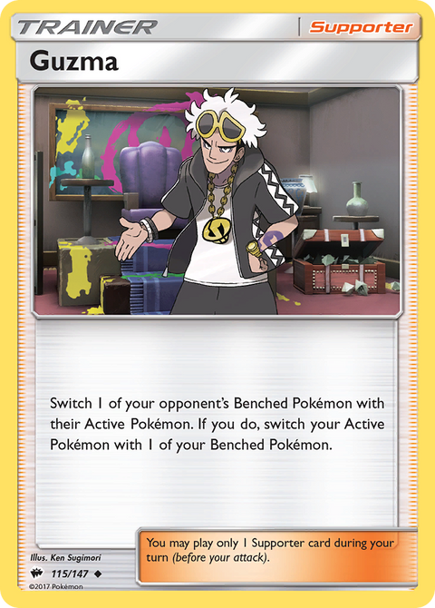 Guzma 115 Burning Shadows Pokémon card