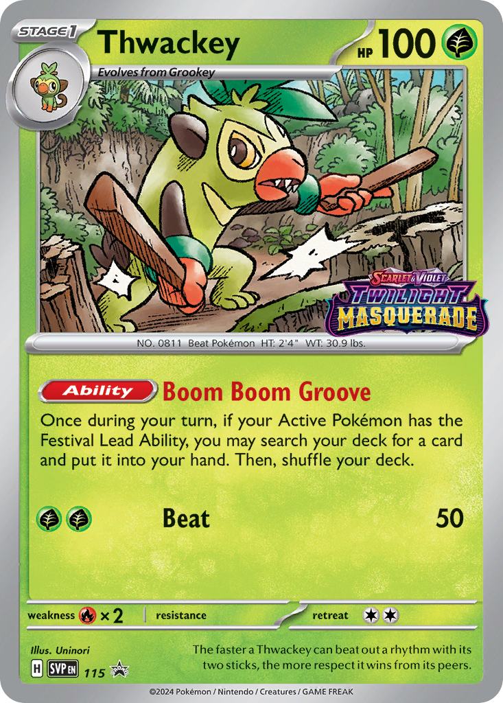 Thwackey 115 Scarlet & Violet Black Star Promos Pokémon card