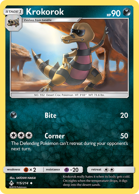 Krokorok 115 Unbroken Bonds Pokémon card