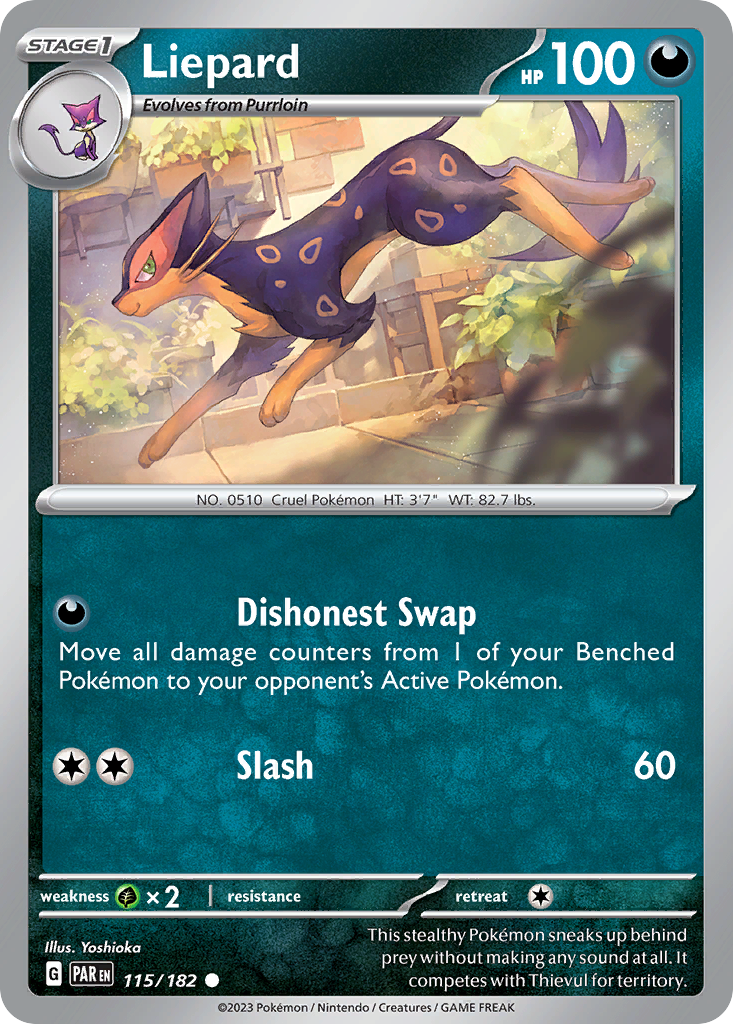 Liepard 115 Paradox Rift Pokémon card