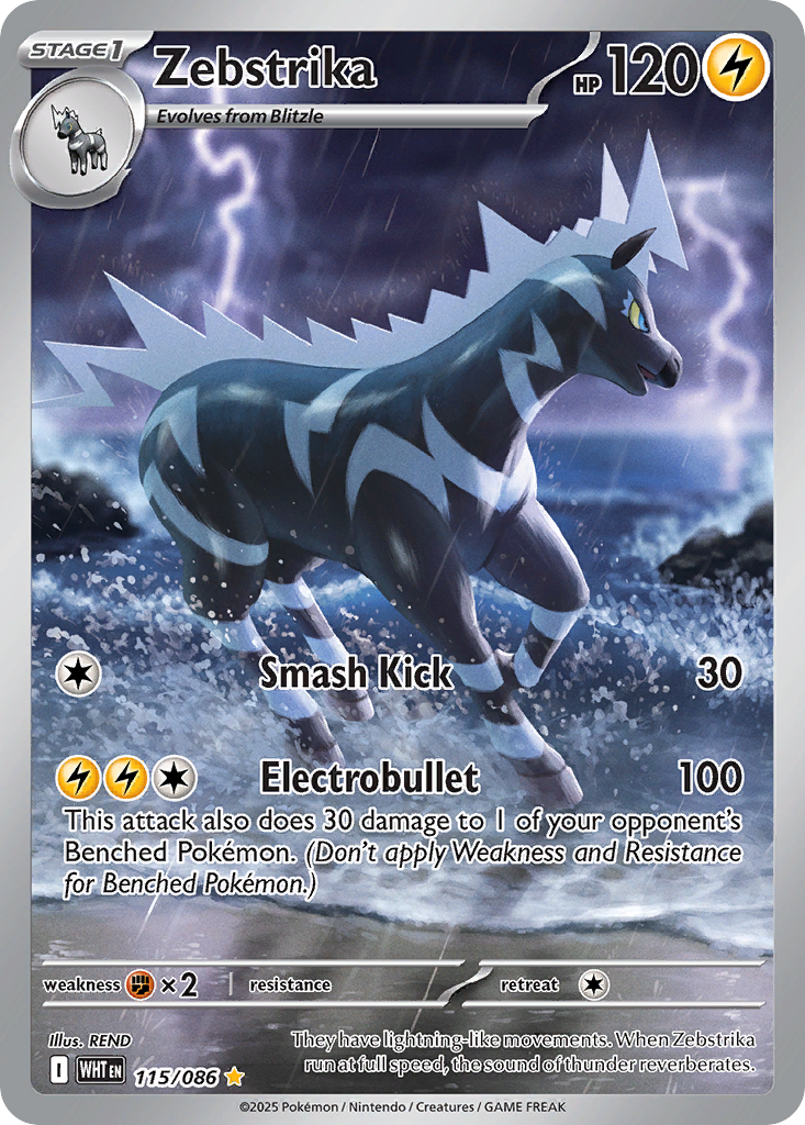 Zebstrika 115 White Flare Pokémon card
