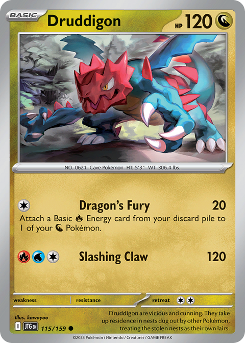 Druddigon 115 Journey Together Pokémon card