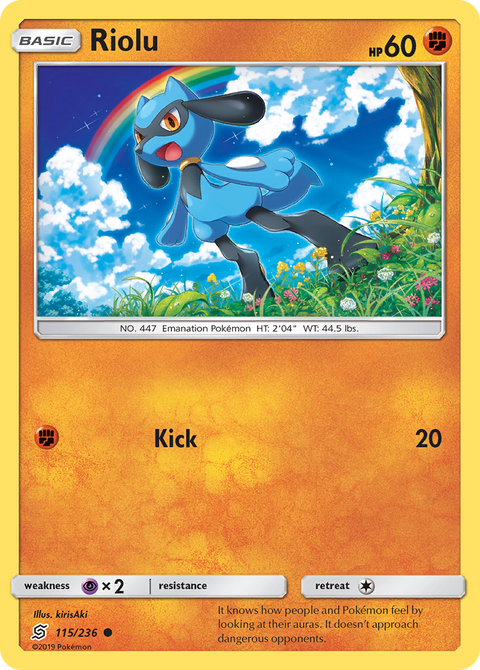 Riolu 115 Unified Minds Pokémon card