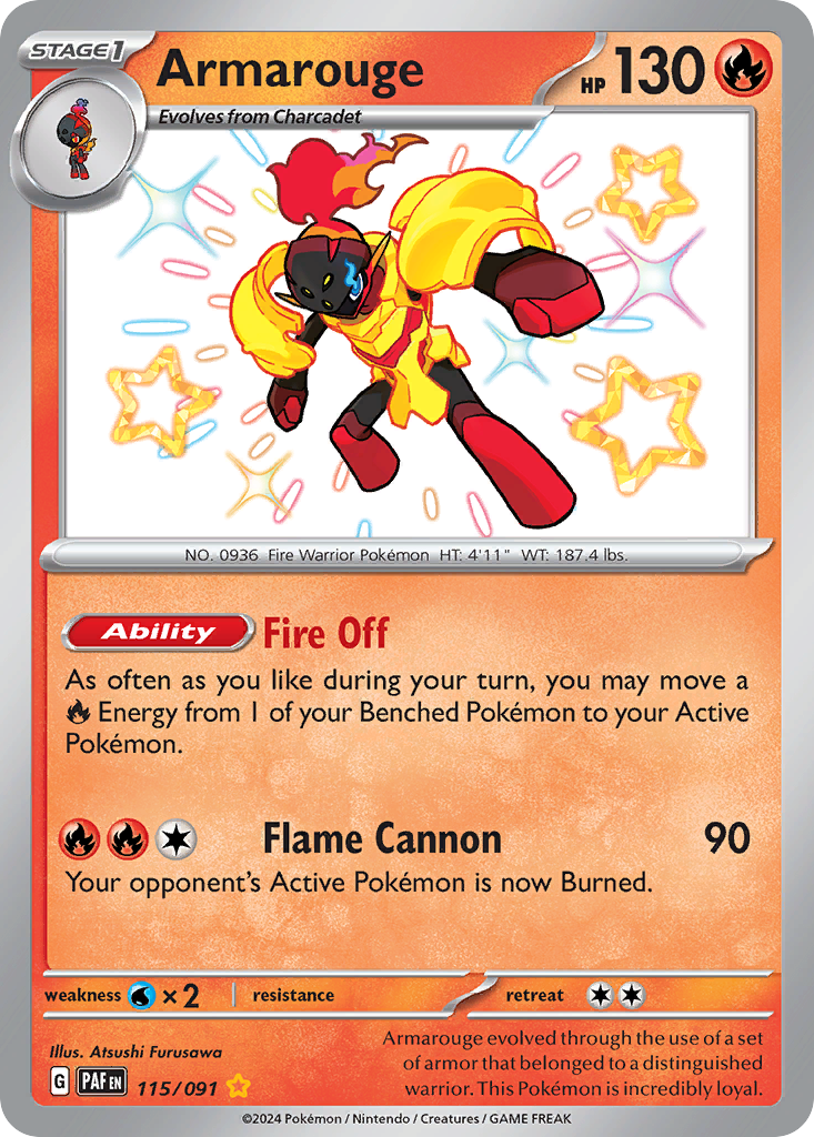 Armarouge 115 Paldean Fates Pokémon card