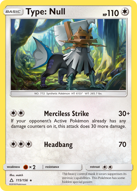 Type: Null 115 Ultra Prism Pokémon card