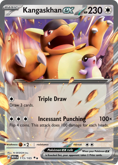 Kangaskhan ex 115 151 Pokémon card