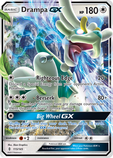 Drampa-GX 115 Guardians Rising Pokémon card