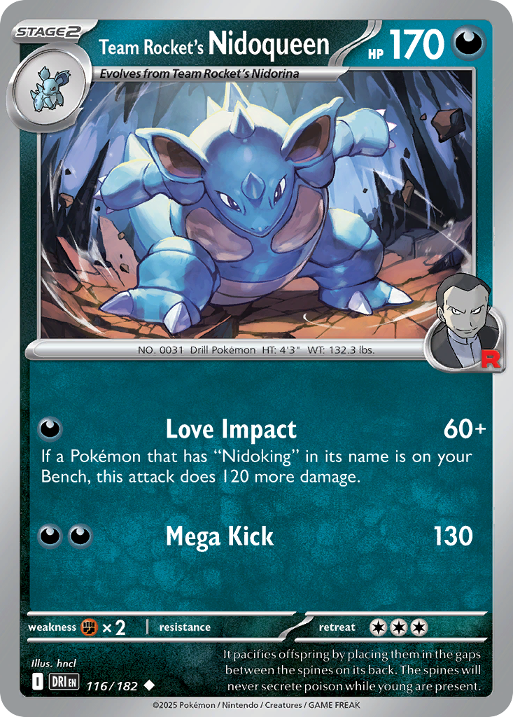 Team Rocket's Nidoqueen 116 Destined Rivals Pokémon card