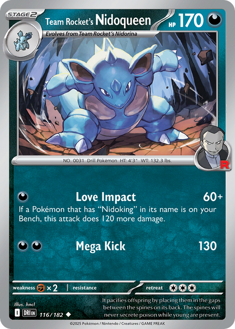 Team Rocket's Nidoqueen 116 Destined Rivals Pokémon card