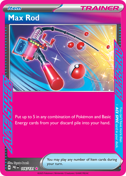 Max Rod 116 Prismatic Evolutions Pokémon card
