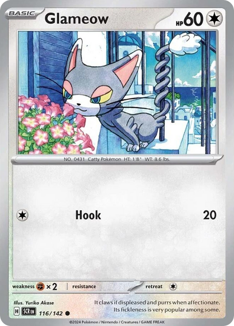 Glameow 116 Stellar Crown Pokémon card