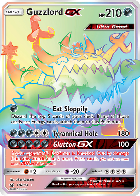Guzzlord-GX 116 Crimson Invasion Pokémon card