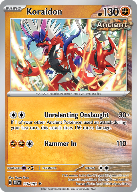 Koraidon 116 Surging Sparks Pokémon card