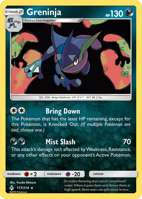 Greninja 117 Unbroken Bonds Pokémon card