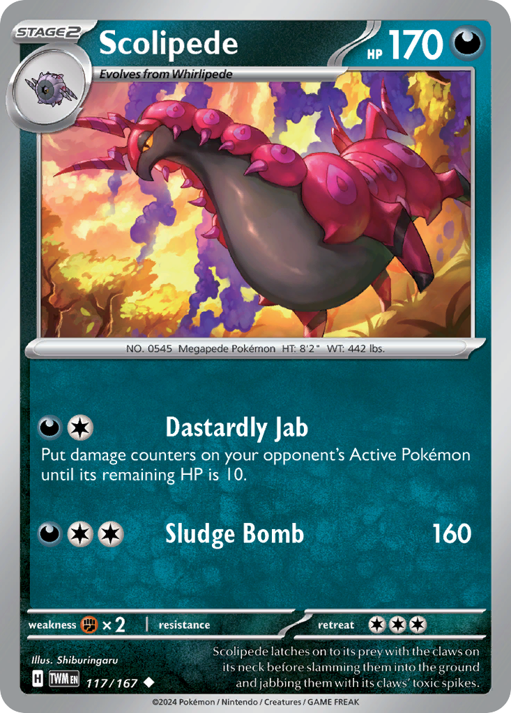 Scolipede 117 Twilight Masquerade Pokémon card