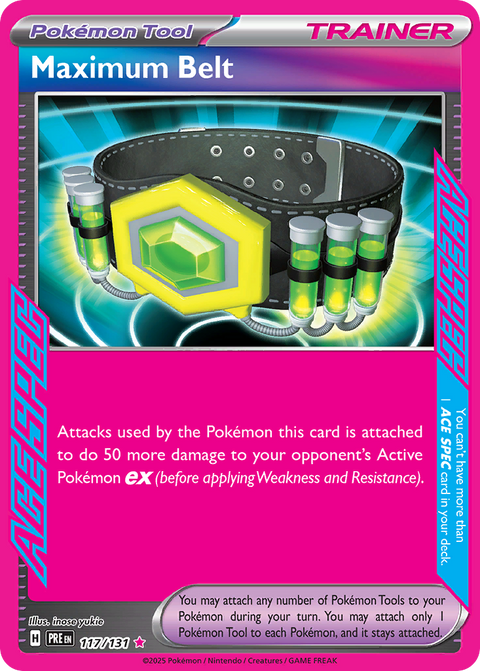 Maximum Belt 117 Prismatic Evolutions Pokémon card