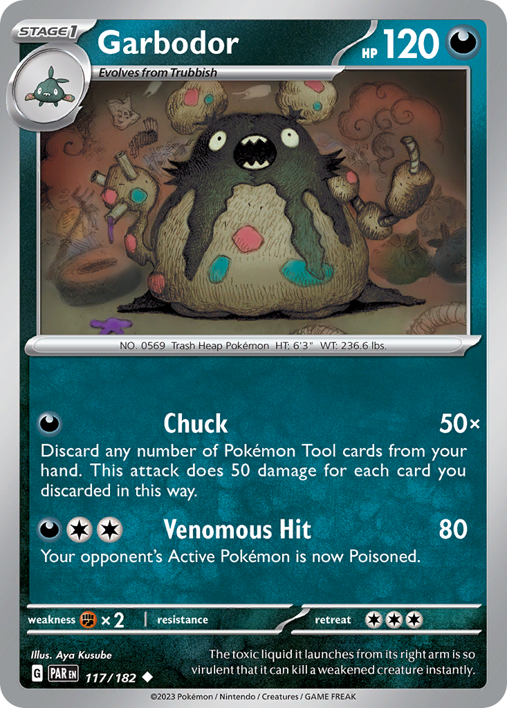 Garbodor 117 Paradox Rift Pokémon card