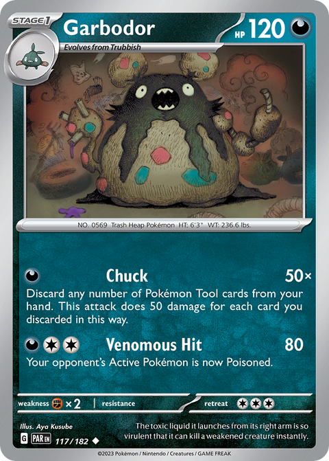 Garbodor 117 Paradox Rift Pokémon card
