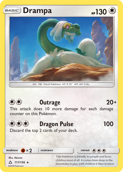 Drampa 117 Ultra Prism Pokémon card
