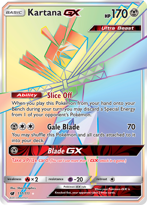 Kartana-GX 117 Crimson Invasion Pokémon card