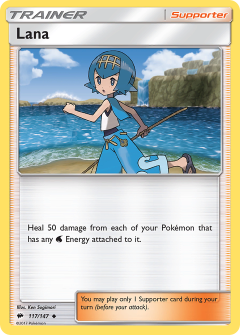 Lana 117 Burning Shadows Pokémon card