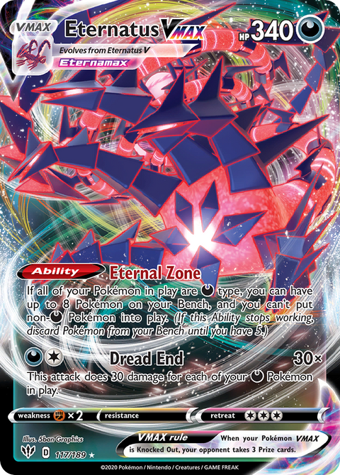 Eternatus VMAX 117 Darkness Ablaze Pokémon card