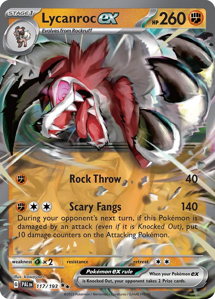 Lycanroc ex 117 Paldea Evolved Pokémon card