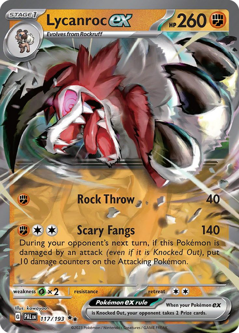 Lycanroc ex 117 Paldea Evolved Pokémon card