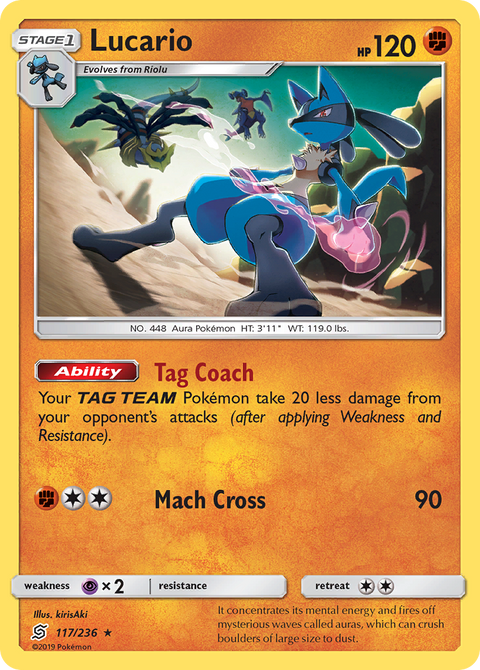 Lucario 117 Unified Minds Pokémon card
