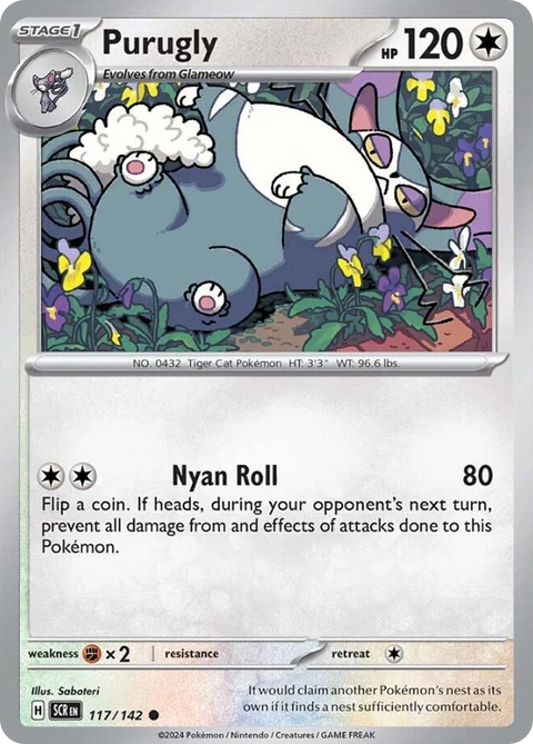 Purugly 117 Stellar Crown Pokémon card