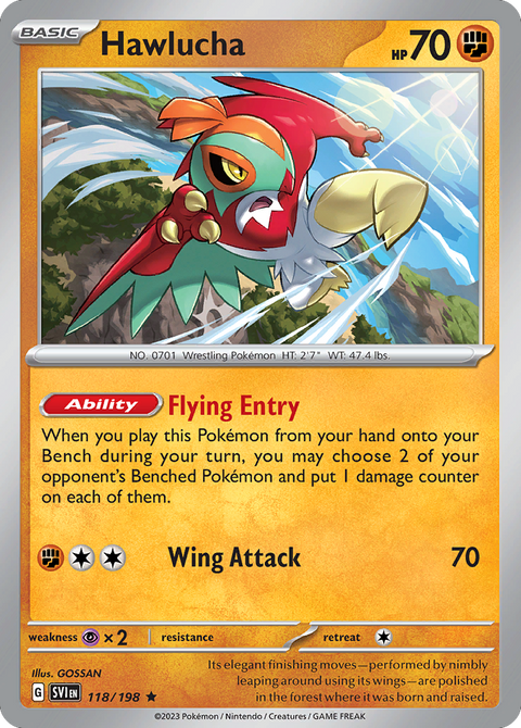 Hawlucha 118 Scarlet & Violet Pokémon card