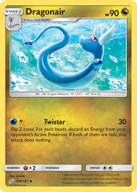 Dragonair 118 Team Up Pokémon card