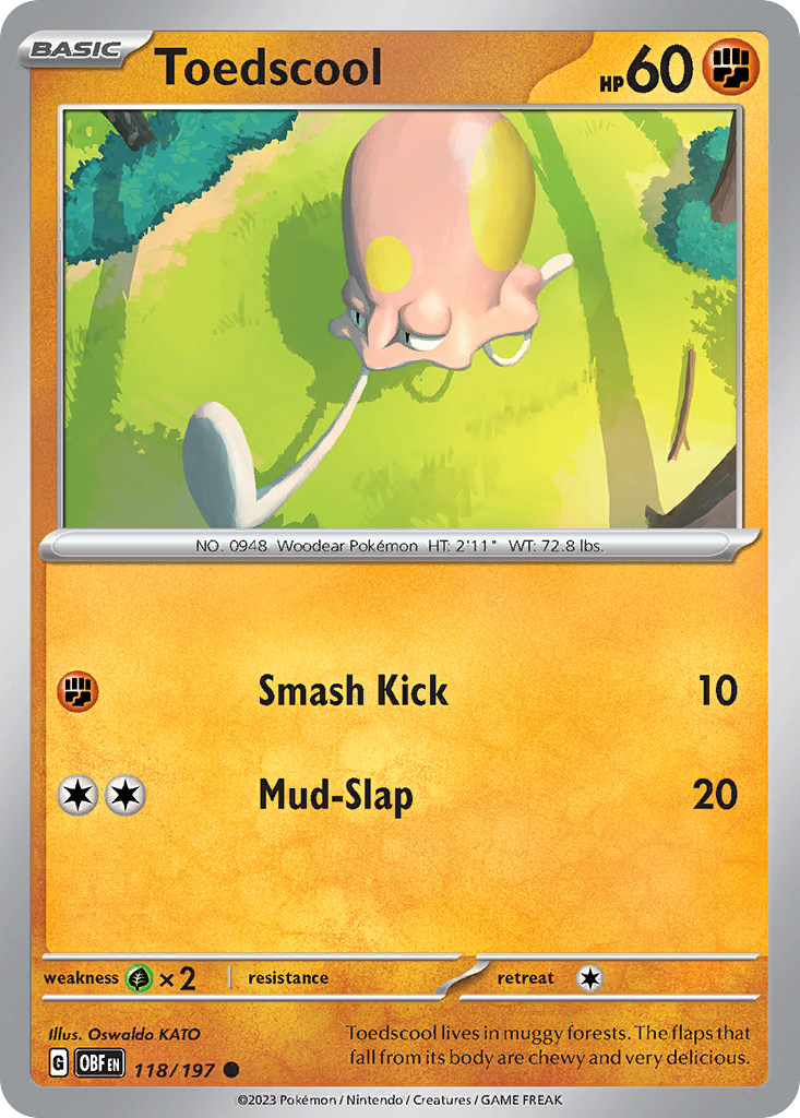 Toedscool 118 Obsidian Flames Pokémon card