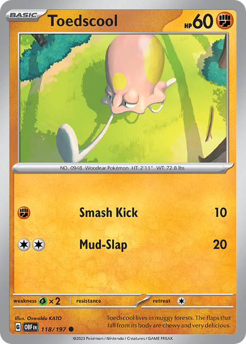 Toedscool 118 Obsidian Flames Pokémon card