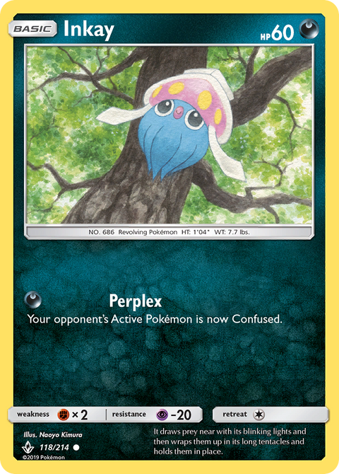 Inkay 118 Unbroken Bonds Pokémon card
