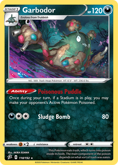 Garbodor 118 Rebel Clash Pokémon card