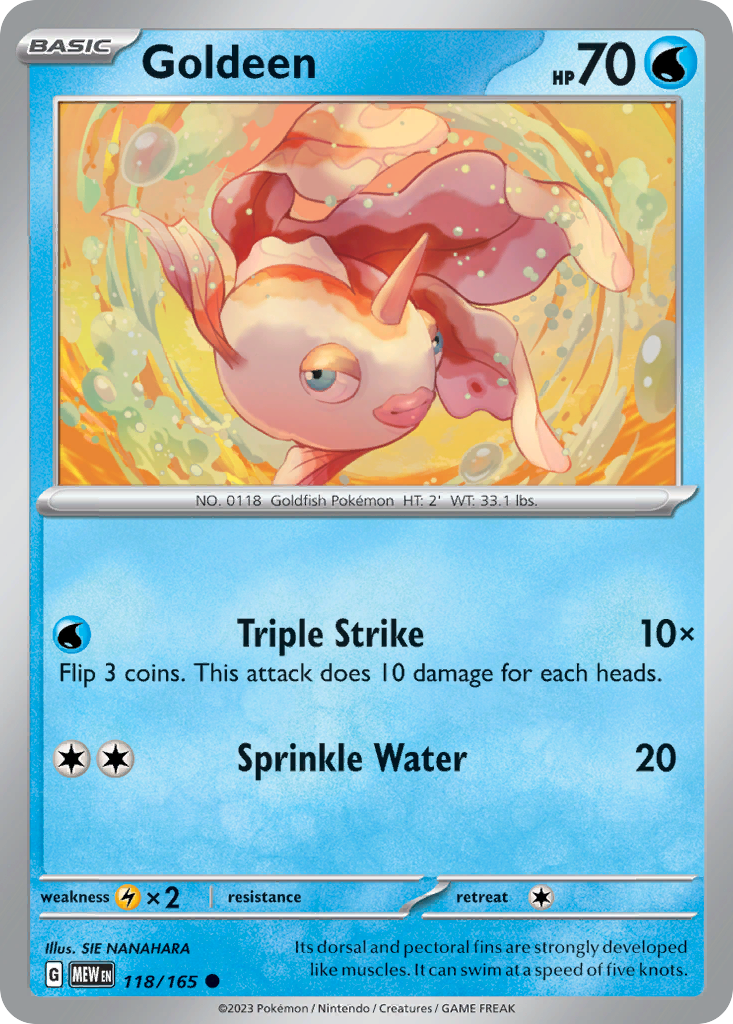 Goldeen 118 151 Pokémon card