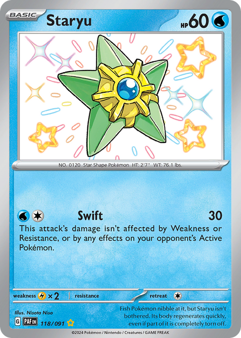 Staryu 118 Paldean Fates Pokémon card