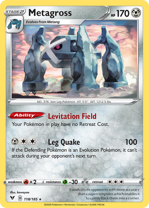 Metagross 118 Vivid Voltage Pokémon card