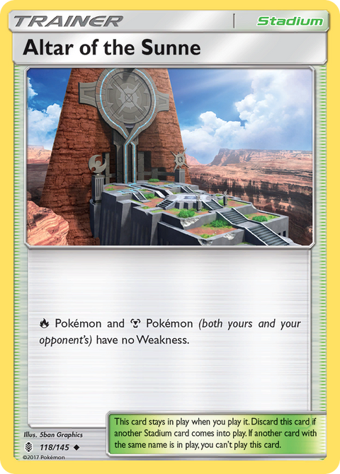 Altar of the Sunne 118 Guardians Rising Pokémon card