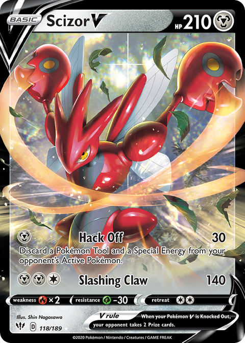 Scizor V 118 Darkness Ablaze Pokémon card