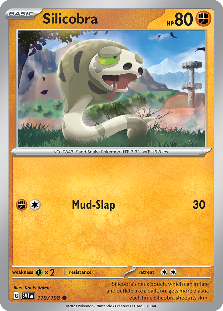 Silicobra 119 Scarlet & Violet Pokémon card