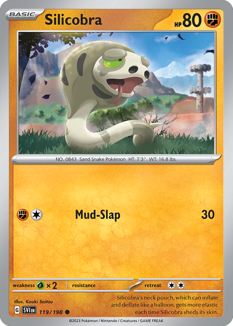 Silicobra 119 Scarlet & Violet Pokémon card