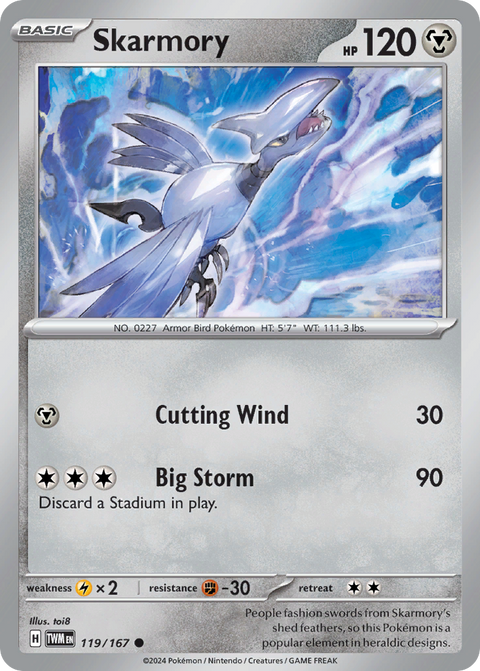 Skarmory 119 Twilight Masquerade Pokémon card