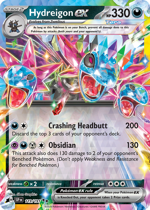 Hydreigon ex 119 Surging Sparks Pokémon card