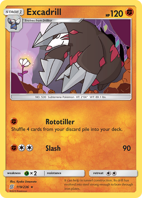 Excadrill 119 Unified Minds Pokémon card