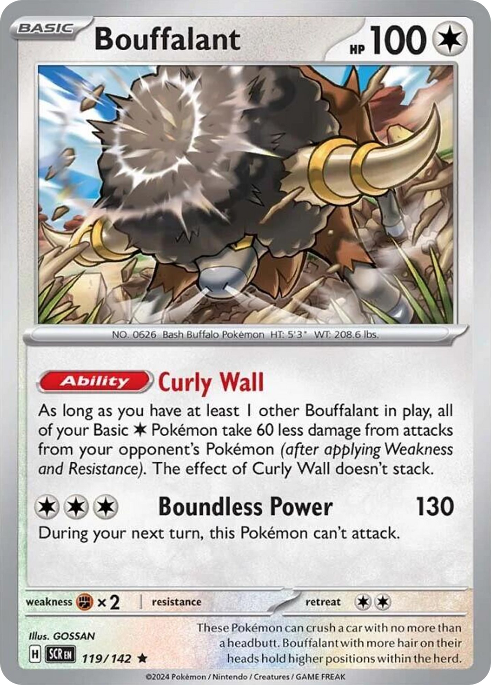 Bouffalant 119 Stellar Crown Pokémon card