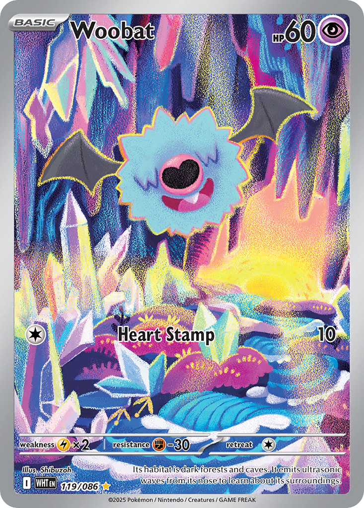Woobat 119 White Flare Pokémon card