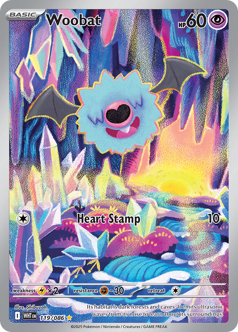 Woobat 119 White Flare Pokémon card