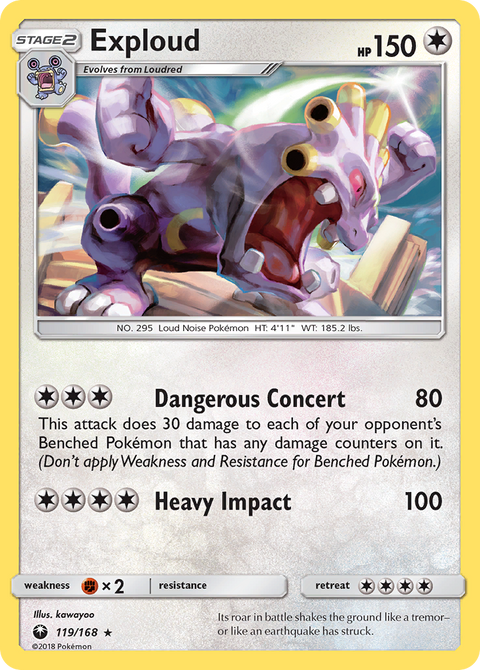 Exploud 119 Celestial Storm Pokémon card